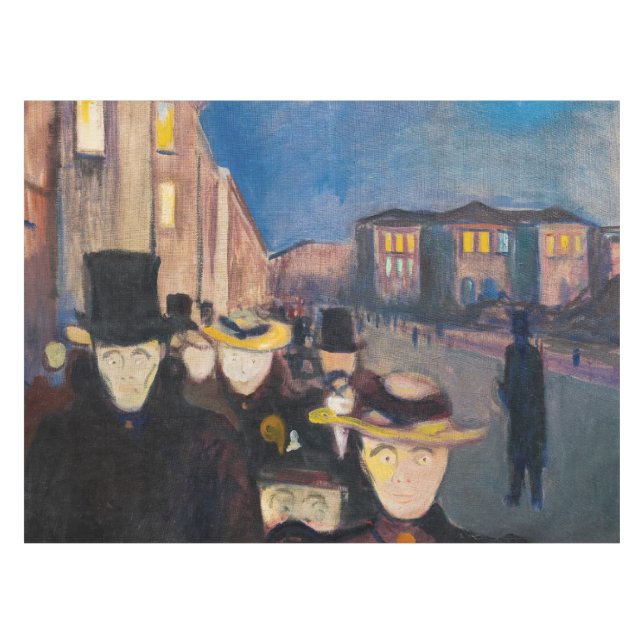 Edvard Munch - Evening on Karl Johan Street Tablecloth (Front (Horizontal))
