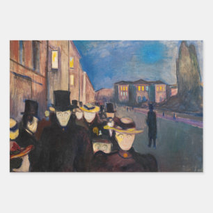 Edvard Munch - Evening on Karl Johan Street Wrapping Paper Sheet