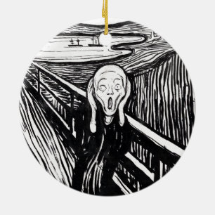 Edvard Munch Illustration The Scream Ceramic Tree Decoration