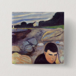 Edvard Munch - Melancholy 15 Cm Square Badge