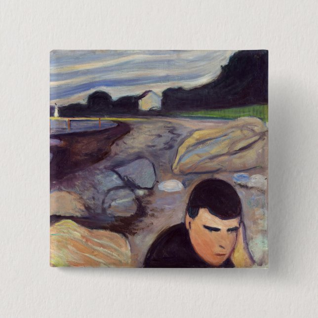 Edvard Munch - Melancholy 15 Cm Square Badge (Front)
