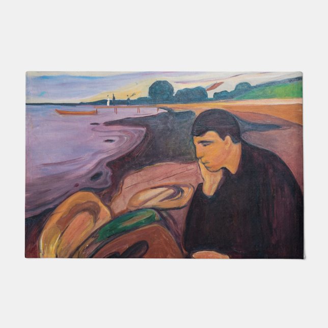 Edvard Munch - Melancholy 1894 Doormat (Front)