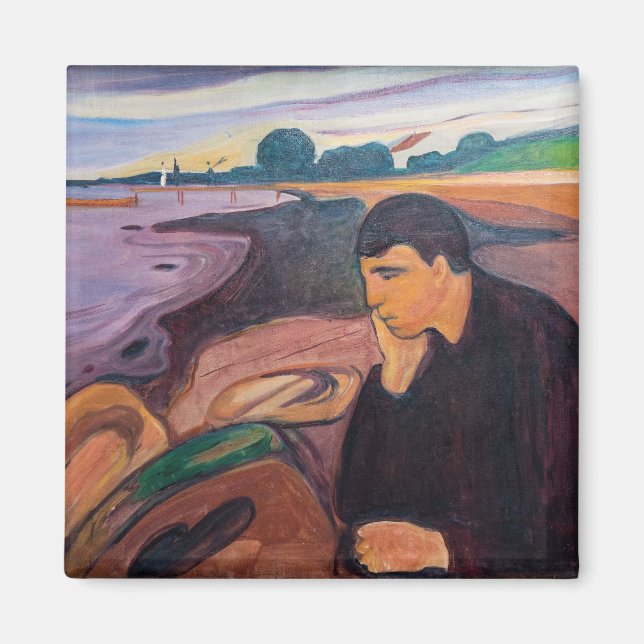 Edvard Munch - Melancholy 1894 Magnet (Front)