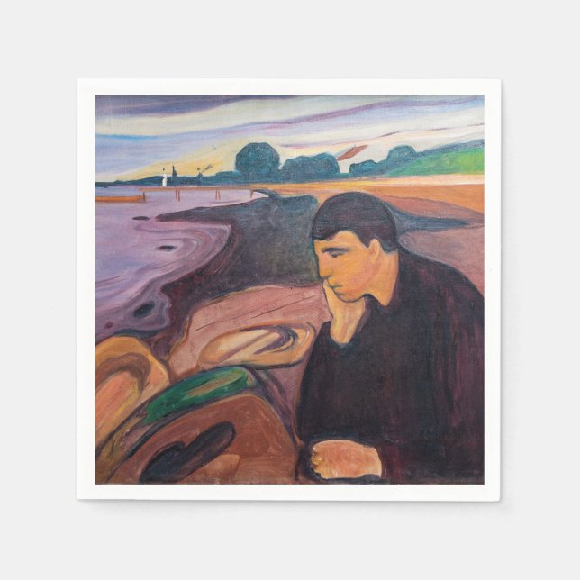 Edvard Munch - Melancholy 1894 Napkin (Front)