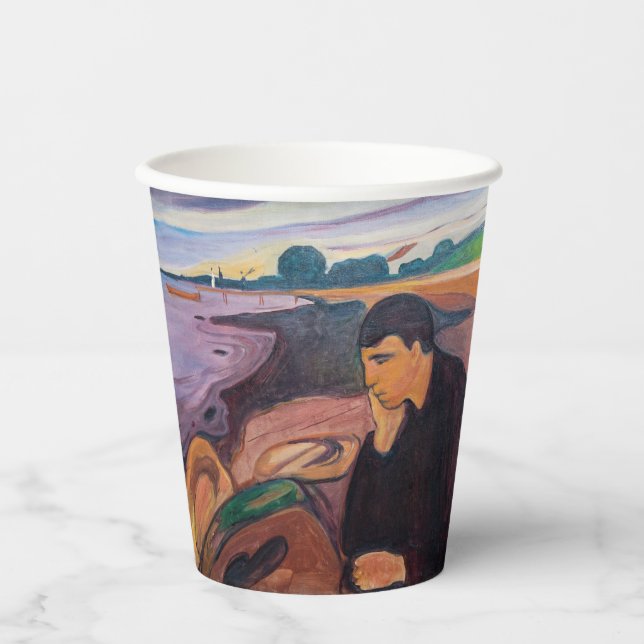 Edvard Munch - Melancholy 1894 Paper Cups (Front)