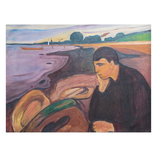 Edvard Munch - Melancholy 1894 Tablecloth (Front (Horizontal))