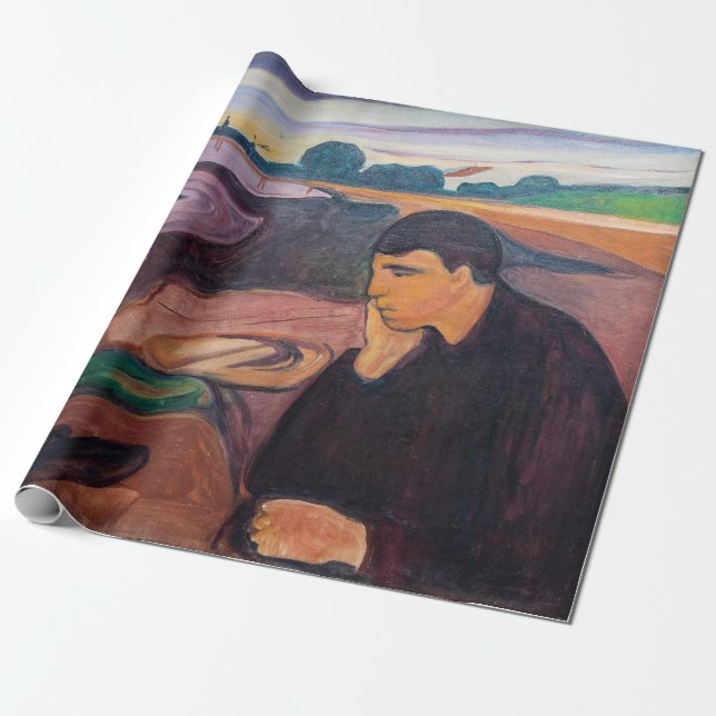 Edvard Munch - Melancholy 1894 Wrapping Paper (Unrolled)
