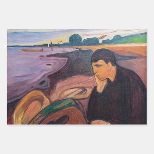 Edvard Munch - Melancholy 1894 Wrapping Paper Sheet