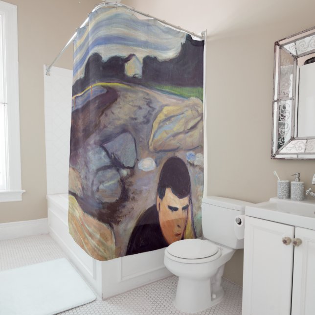 Edvard Munch - Melancholy Shower Curtain (In Situ)