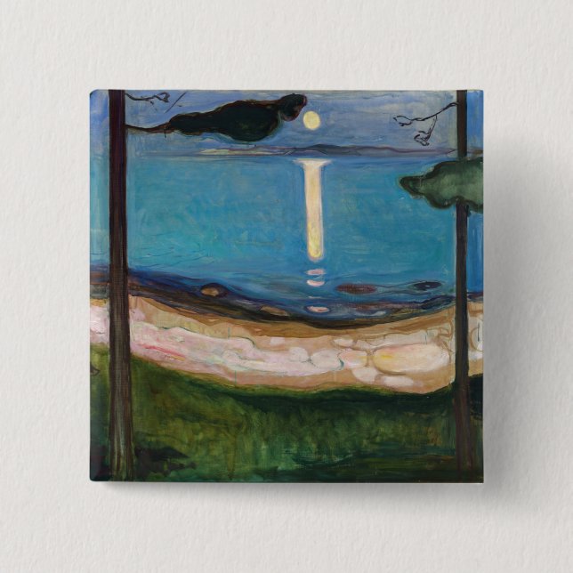 Edvard Munch - Moonlight 15 Cm Square Badge (Front)