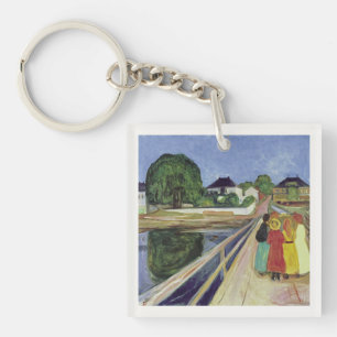 Edvard Munch Painting Girls on the Bridge (c 1902) Key Ring