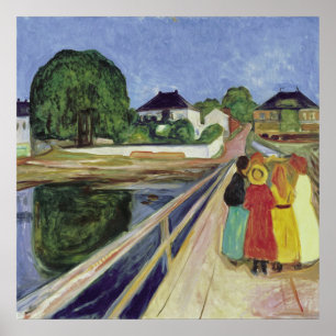 Edvard Munch Painting Girls on the Bridge (c 1902) Poster