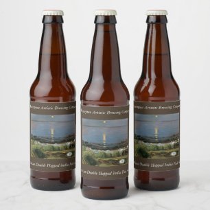Edvard Munch Painting, Summer Night by the Beach Beer Bottle Label