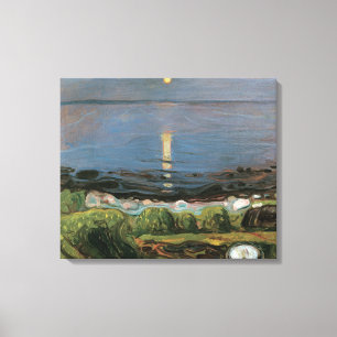 Edvard Munch Painting, Summer Night by the Beach Canvas Print