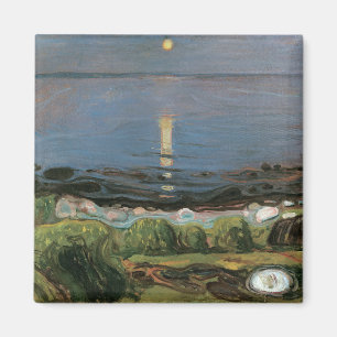 Edvard Munch Painting, Summer Night by the Beach Magnet