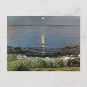 Edvard Munch Painting, Summer Night by the Beach Postcard