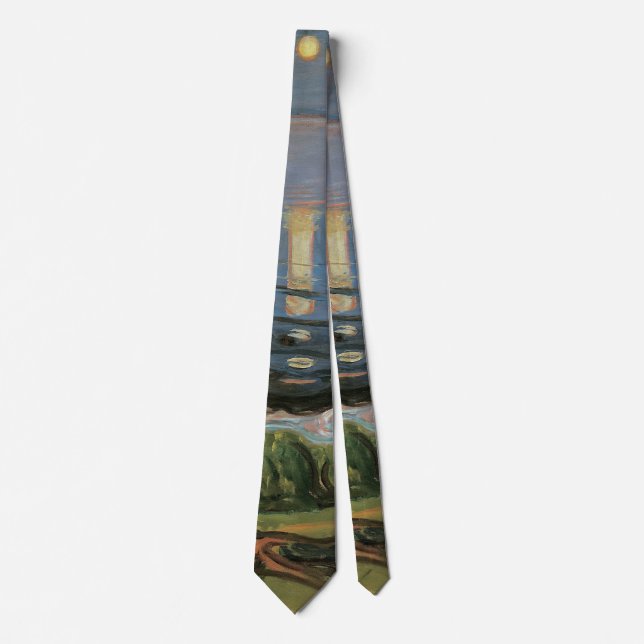 Edvard Munch Painting, Summer Night by the Beach Tie (Front)
