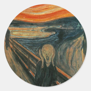 Edvard Munch Painting The Scream (Skrik) 1893 Classic Round Sticker
