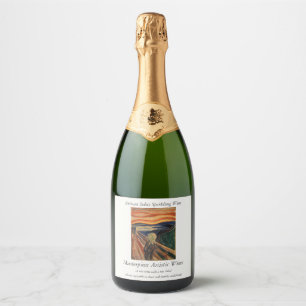 Edvard Munch Painting The Scream (Skrik) 1910 Sparkling Wine Label