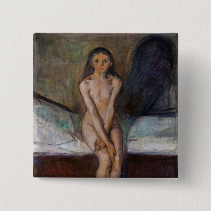Edvard Munch - Puberty 15 Cm Square Badge
