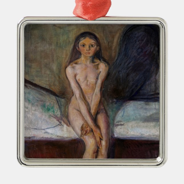 Edvard Munch - Puberty Metal Tree Decoration (Front)