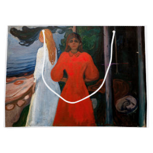 Edvard Munch - Red and White Large Gift Bag