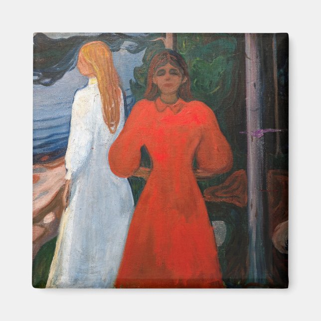Edvard Munch - Red and White Magnet (Front)