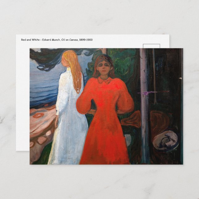 Edvard Munch - Red and White Postcard (Front/Back)