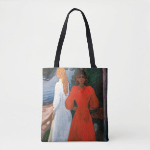 Edvard Munch - Red and White Tote Bag