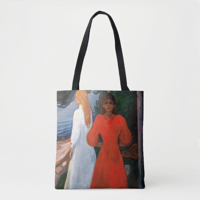Edvard Munch - Red and White Tote Bag (Front)