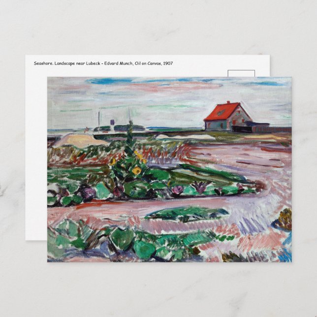 Edvard Munch - Seashore. Landscape near Lubeck Postcard (Front/Back)