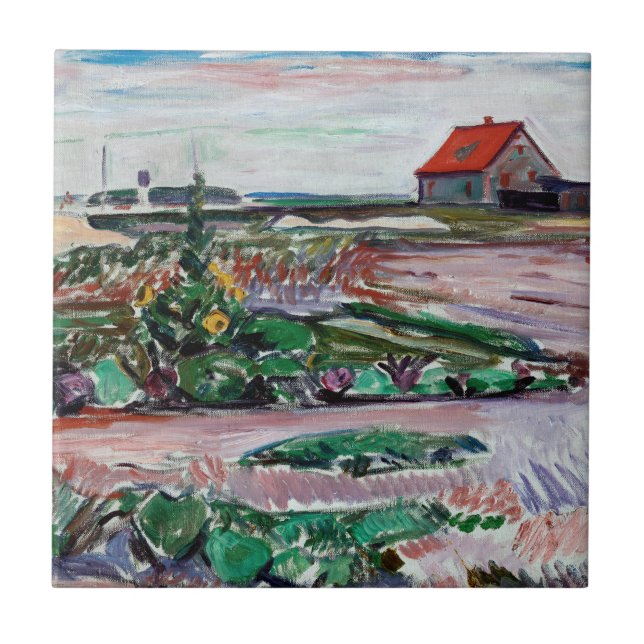 Edvard Munch - Seashore. Landscape near Lubeck Tile (Front)