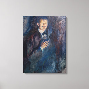 Edvard Munch - Self-Portrait with Cigarette Canvas Print