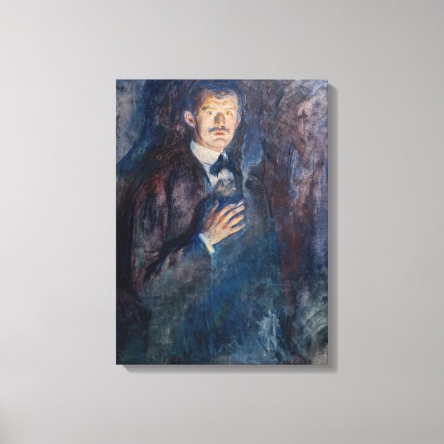 Edvard Munch - Self-Portrait with Cigarette Canvas Print (Front)
