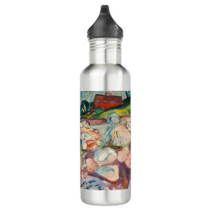 Edvard Munch - Shore with Red House 710 Ml Water Bottle