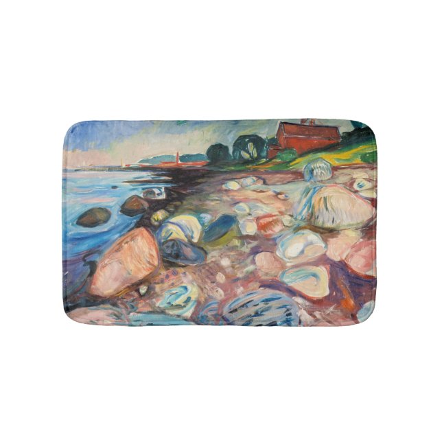 Edvard Munch - Shore with Red House Bath Mat (Front)