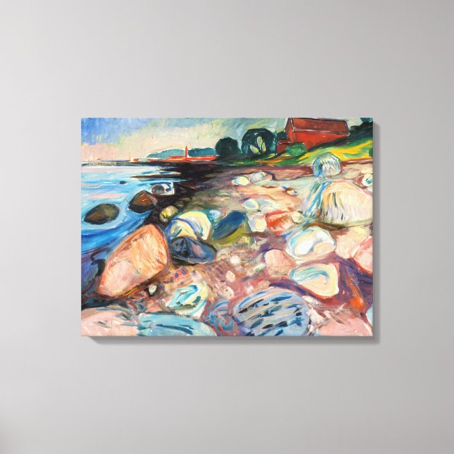 Edvard Munch - Shore with Red House Canvas Print (Front)