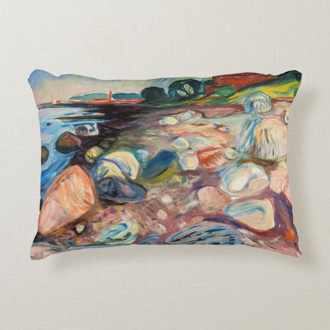 Edvard Munch - Shore with Red House Decorative Cushion (Front)