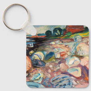 Edvard Munch - Shore with Red House Key Ring