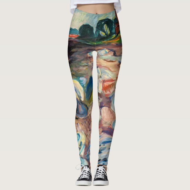 Edvard Munch - Shore with Red House Leggings (Front)