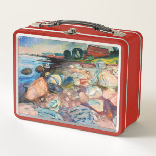 Edvard Munch - Shore with Red House Metal Lunch Box