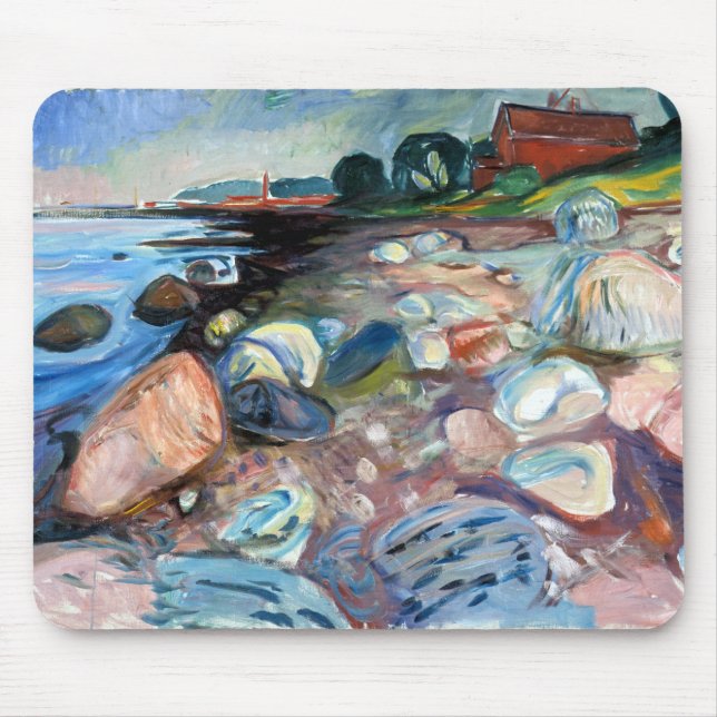 Edvard Munch Shore with Red House Mouse Pad (Front)