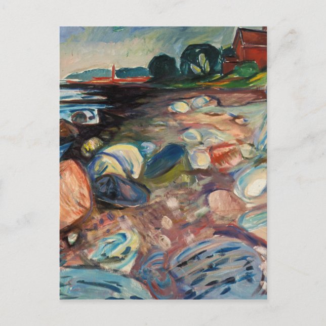 Edvard Munch - Shore with Red House Postcard (Front)