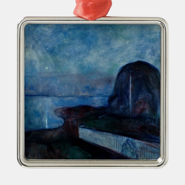 Edvard Munch - Starry Night 1893 Metal Tree Decoration (Front)