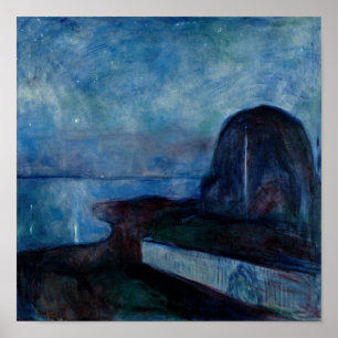 Edvard Munch - Starry Night 1893 Poster