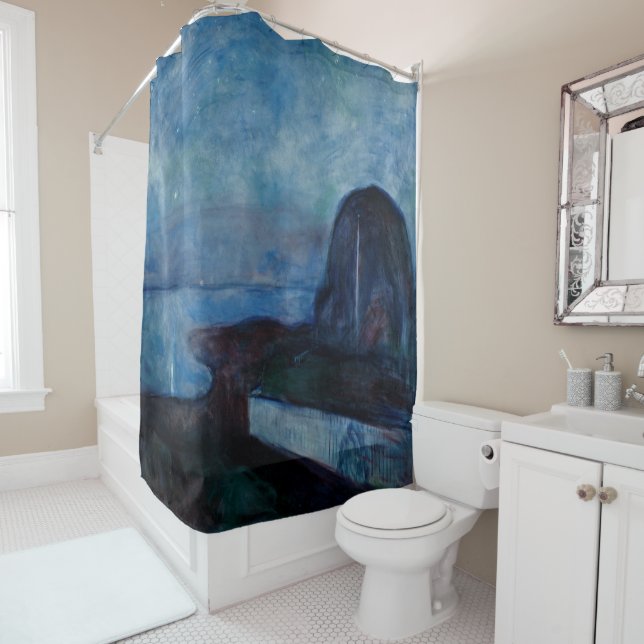 Edvard Munch - Starry Night 1893 Shower Curtain (In Situ)