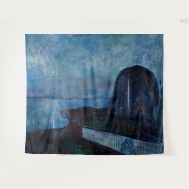 Edvard Munch - Starry Night 1893 Tapestry (Front (Horizontal))