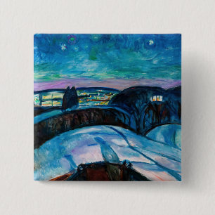 Edvard Munch - Starry Night 1922 15 Cm Square Badge