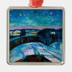Edvard Munch - Starry Night 1922 Metal Tree Decoration