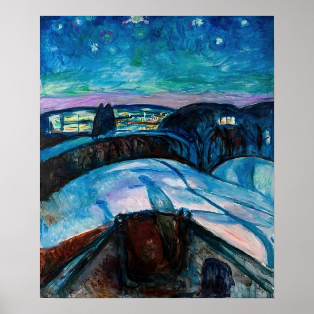 Edvard Munch - Starry Night 1922 Poster (Front)